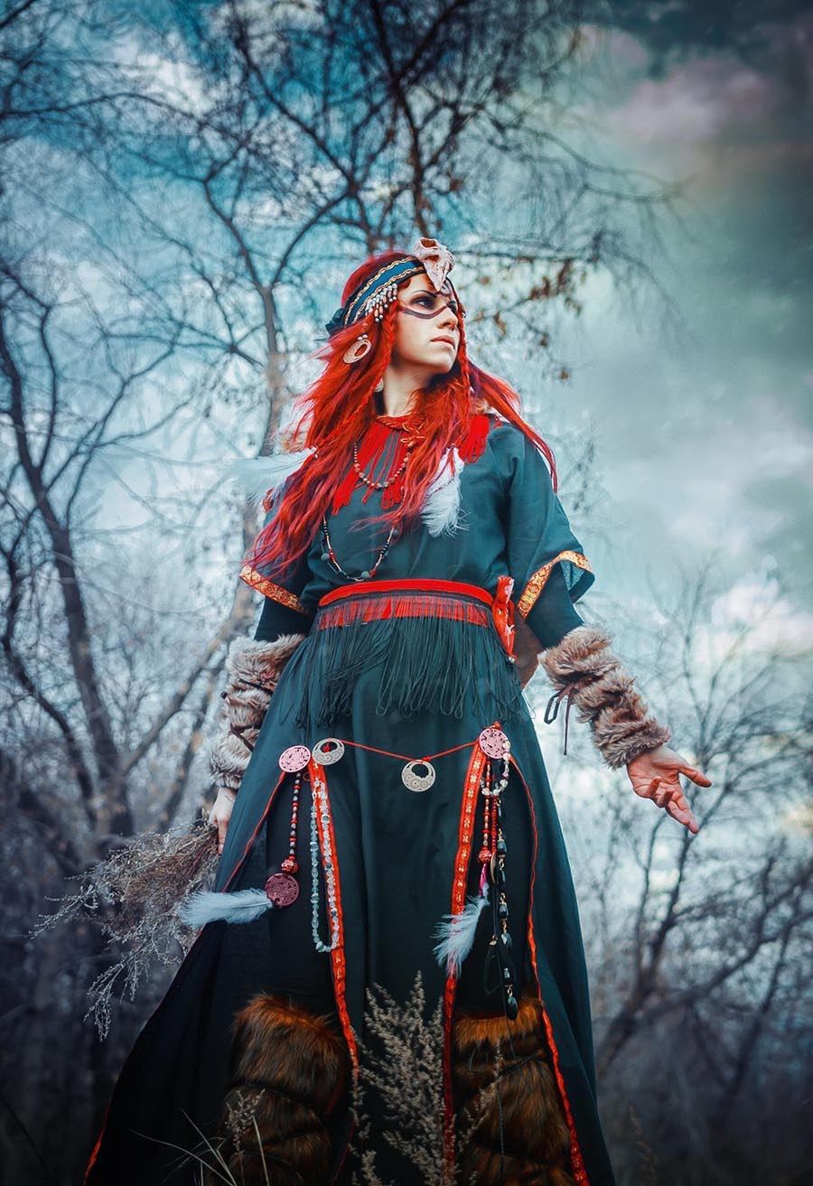 Girls in Slavic costumes underwear in Santiago de los Caballeros